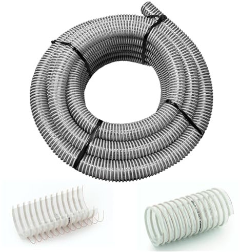ENVIRON – Pellets sugslang Ø 50 mm med koppartråd [längd: 5–20 m] flamsäker | pelletsslang vakuumslang spiralslang, pelletsslang, sugslang för transporterande sug (10 meter)