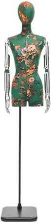 Schneiderpuppe Verstellbar mit Bedrucktem Buntem Samt, Spiegel-Metallsockel aus Edelstahl, Mannequin-Torso Anwendbar auf Bekleidungsgeschäft Brautkleid Puppen ( Size : Black square , Color : Dark gree