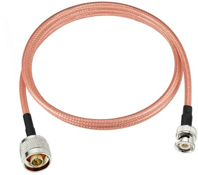 Superbat N-type Male to BNC Male Plug RG400 Cable 1m 50 Ohm | for VNA, Oscilloscope, Outdoor Yagi Antenna, Spectrum Analyzer, RF Power Meter, Laboratory Test Device