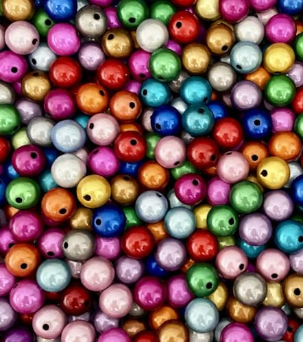 Bunte Perlen 12mm in 3D-Optik, 50g Paket (ca. 55 Stück), Miracle beads, Wunderperlen, PEARLY PARADISE
