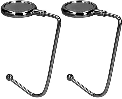 kwmobile Taschenhalter für Tisch - 2X Handtaschenhalter für Tisch - Taschenhaken - Taschen Aufhänger - Taschen Halter Haken - Tischhaken Set Dunkler Schiefer