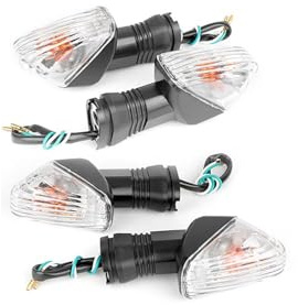 Intermitentes Moto homologados para Ninja ZX-6R ZX-10R ZX-10RR 1000 650R Z750 Z1000 Lámpara Indicadora Trasera Delantera 12V Intermitentes De Motocicleta Intermitentes Moto(4pcs Clear)