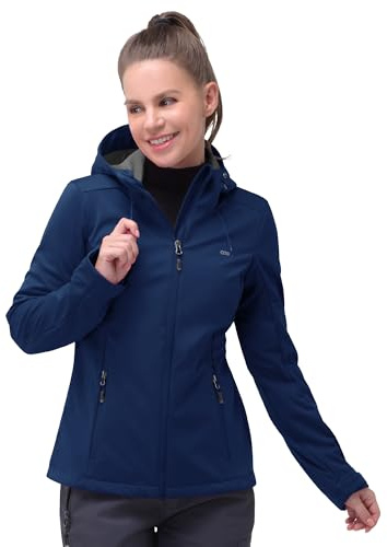 33,000ft Women's Lightweight Softshell Jacket Waterproof Hooded Jacket | Reflective, Stretch, 4 Pockets, Windproof, Breathable, Functional, Cycling, Hiking, Walking, Outdoor