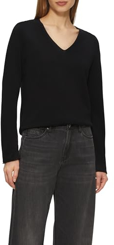 s.Oliver Feinstrickpullover mit V-Ausschnitt und Rollkante am Saum