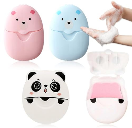 XOXVURI 4 Scatole 200 Fogli Di Sapone Da Viaggio Sapone In Fogli Sapone In Fogli Da Viaggio Fogli Di Sapone Portatili Carta Da Viaggio Da Campeggio Usa E Getta Pulito E Igienico Quando Si Esce