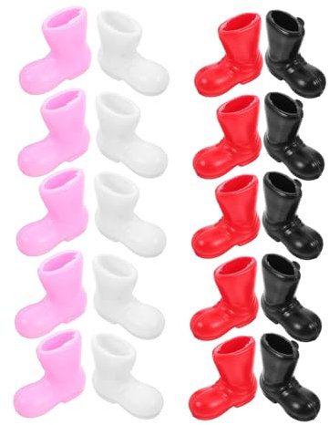 VERDANVERSE Miniatur Puppenschuhe Weihnachten 50 Stück Kunststoff Kleiner Puppenstiefel Puppenzubehör Für Puppenhaus Deko Kinder Geschenk
