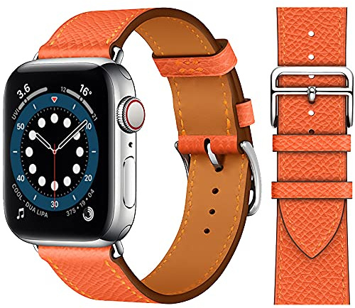 VZEXJIU Bracelets en cuir Compatible avec Apple Watch 38mm 40mm 41mm 42mm 44mm 45mm 46mm 49mm Bracelet en Cuir Véritable Remplacement pour iWatch Ultra 3/2/1 Séries 11 10 9 8 7 6 5 4 3 SE