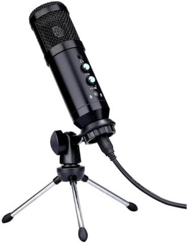 VILLCASE 1 Set Microfono Condensatore USB Tavolo per Gaming e Streaming Design e Riproduzione Sonora per Registrazioni Chat Broadcast