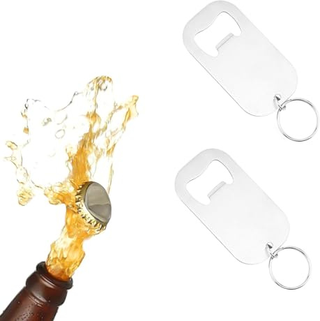 2 Abrebotellas para Llavero de Acero Inoxidable | Herramienta Profesional para Cocina y Bares | Duradero Acompañante de Fiestas | Ideal para Regalos y Restaurantes.