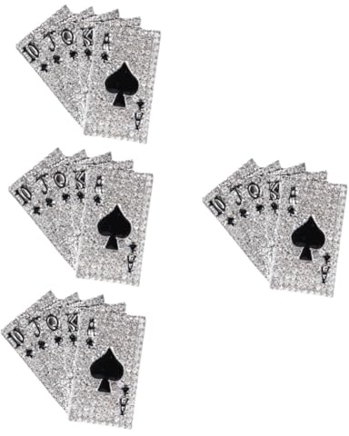 SAFIGLE 4 Pièces Broche Forme de Carte à Jouer avec Épingle Hip Hop Unisexe pour Veste Chapeau ou Manteau Accessoire Décoratif Élégant pour Toutes Occasions