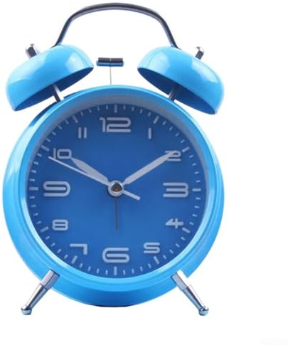 Sveglia funzionale con doppia campana progettata per comodini con display illuminato per un facile accesso (blu)