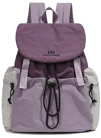 WLH Alexanders Mochilas Escolares Mochila de Nailon de Gran Capacidad for Mujer, Ligera, con cordón, for la Escuela, Bolso de Mano Informal, Bolso de Hombro Tipo Bandolera útiles escolare(Lila)