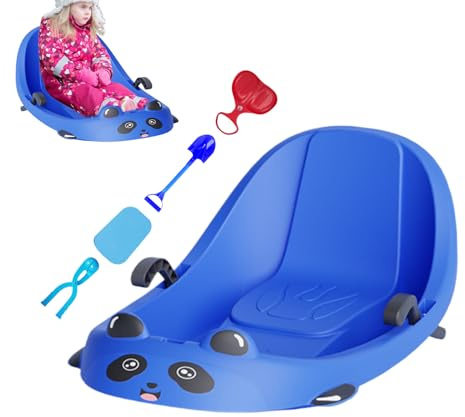 Luge à neige - Ergonomique et adapté à la famille - Traîneau Toboga à neige avec frein intégré | Pour et adolescents pendant l'hiver Neige sur les collines enneigées dans le parc cour et la