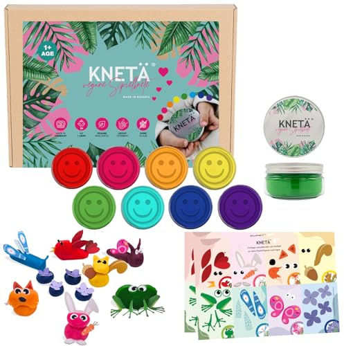 8er Knete Set inklusive 2 Bastelkarte Rosa I Für Kinder ab 1 Jahr I I 8 Farben