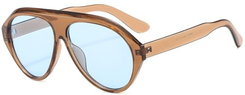 Long Keeper Gafas De Sol Hombre Mujer Retro Gafas De Sol De Forma Ovalada Con Montura Grande Para piloto UV400