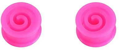 Hoisy Set med 2 öronpluggar, 6 mm (2G) öronproppar, rund, silikon, lila, 12mm, Silikon, Ingen ädelsten