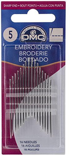 DMC - Sticknadeln - mit spitzem Ende, ideal für das Besticken fast aller Stoffarten | 16 Stück