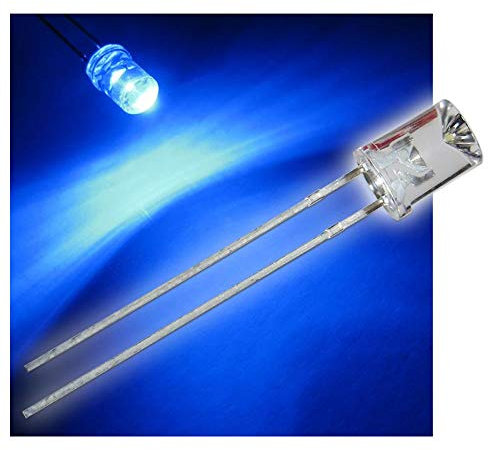 world-trading-net 5mm Blaue LED – Konkave Linse, Superhell, Breit abstrahlend, Wasserklar, Passend für alle 5mm Montagefassungen - 100 Stück