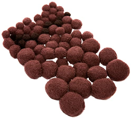 efco – Pompons für 7/10/15/20/25 mm Besätze, braun, 75