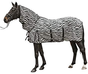 HKM 550688 Fliegendecke mit Halsteil Zebra mit Bauchlatz, L