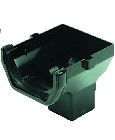FLOPLAST 114mm Square Gutter Stop End Outlet - Black