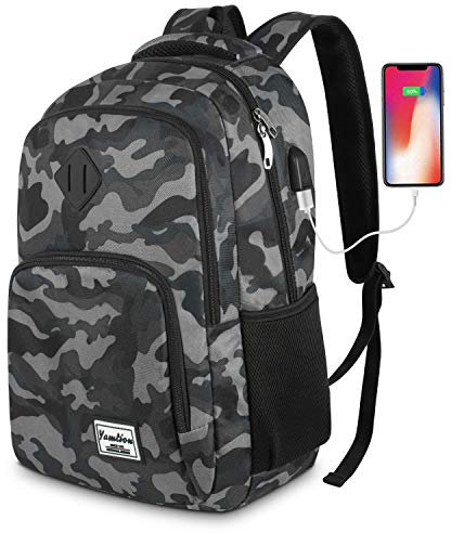 YAMTION Mochila Escolar Bolsa de Escuela Secundaria para Estudiantes Niños para Ordenador Portátil para Hombres