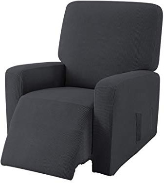 EBETA E Jacquard Sesselbezug, Sesselschoner, Stretchhusse für Relaxsessel Komplett, Elastisch Bezug für Fernsehsessel Liege Sessel (Dunkelgrau)