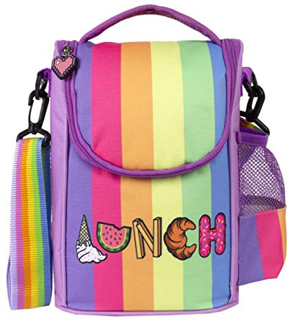 fringoo - Grande capienza Borsa Pranzo a Tracolla per bambini | Piccolo e fresco Portapranzo per bambini | Perfetto come borsa per il pranzo della scuola - Arcobaleno Pranzo
