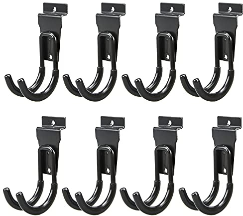 ATOOLA Slatwall Hooks, Heavy-Duty Slatwall Accessories, Black Slat Wall J Hooks, 8 Pack