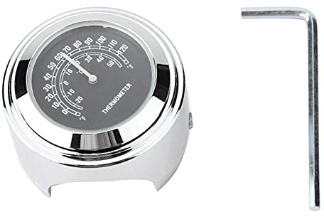 Styremonteringstermometer, 22-25 mm vattentät motorcykel styret montering temperaturtermometer klocka tillbehör 22–25 mm med insexnyckel (svart)