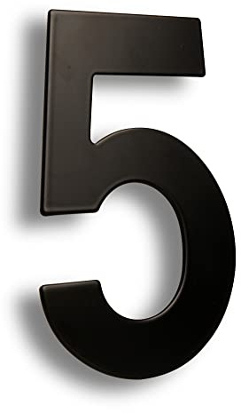 HASWARE 304 acier inoxydable moderne numéro de maison revêtement en poudre noire élégant porte Alphabet Plaque rue décor à la maison (5, 6 Inch Black)