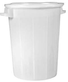 La zappa Cubo de basura de PVC sin tapa (100 l – Ø 53 x 66 cm, blanco)