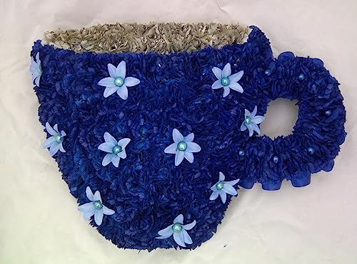 Silky Bouquets Flower Teacup Tea Tribute Memorial Bespoke Wreath Angel Artificial Silk Funeral Flower