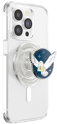 PopSockets: PopGrip Round für MagSafe - Inklusive Adapterring für MagSafe - Ausziehbarer Sockel und Griff mit einem Austauschbarem Top für Smartphones und Hüllen - Enamel Hedwig