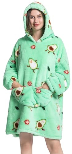 Ruiuzioong Übergroße Tragbare Decken Hoodie Sweatshirt für Damen Herren, Pullover Kapuzenpullover Oversized Tragbare Decke Weich Hoodies Kapuzenpullover