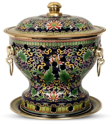 OYWEHECE Hot Pot Durable Cloisonné Single Enamel Pot Small Hot Pot Meal Alcohol Pot Household Single Oil Hot Pot Pure Copper Pot Chafing Dish,U