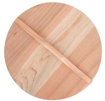 Holz Wok-Deckel, Naturholz Topfdeckel, Runde Holz-Topfabdeckung, Pfannendeckel mit Griff, Deckel fr Bratpfanne, Kochzubehr (Naturfarbe, 30 cm)