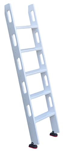 Twin Bed Ladder for Kids and Adults Heavy Duty Wood Bunk Bed Ladder with Handrail for Loft Bedroom Dorm 5 tier/60 Inch White Step Ladder