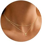 Dochais Cross Necklace Gold For Women (Cross Necklace A)