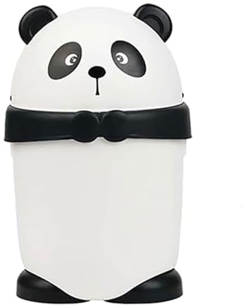 KYEQATY Netter Müll kann 7,6 l Panda Abfallpapierpapier Mülleimer Cartoon Panda Schlafzimmer Mülleimer Dose Nicht -Slip -Badezimmer Mülleimer mit Flip Deckel für Küchenbüro