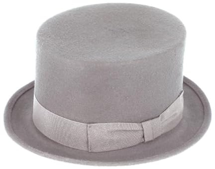 fiebig Zylinder mit Ripsband | Zylinderhut aus 100% Wolle für Damen und Herren | Klassischer Wollfilzhut Made in Italy