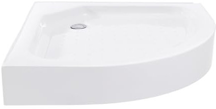 Duschkar 80 x 80 x 14 cm akrylduschkar djup 5 cm duschkar halkfri platt duschkopp med 2 tums dräneringshål duschkar rund dusch akrylbadkar, lastkapacitet 260 kg