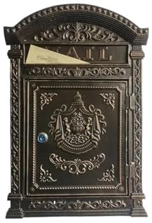 Cassetta delle lettere vintage in ghisa, decorativa, da parete, per esterni, elegante cassetta delle lettere per casa o ufficio, ideale per la raccolta sicura della posta