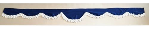 Rideau de fenêtre avant bleu en velours peluche blanc compatible avec les camions Scania R/S/P/G