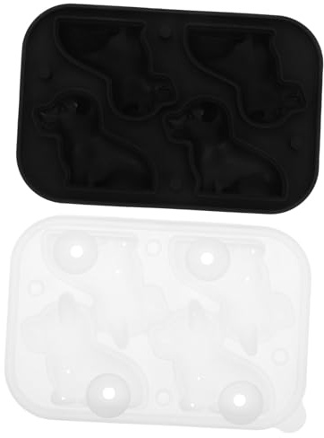 Zerodeko Moule à Glace Silicone Forme de Chien Plateau à Glaçons Réutilisable pour Boissons Froides Noir pour Cocktails et Desserts