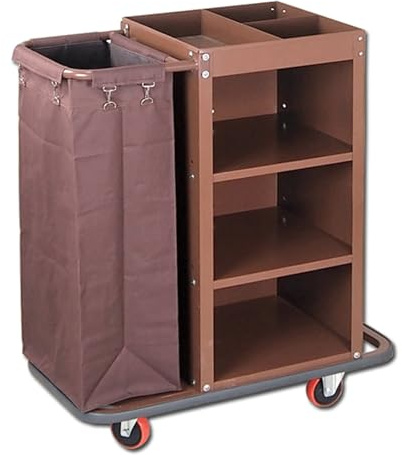 Carro de Limpieza Profesional,Cesta Ropa Sucia con Ruedas, Carro con Bolsas de Lona Extraíbles y Ruedas Bloqueables para Empresas, Hospitales y Escuelas