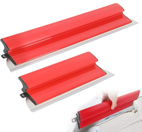 Espátula de superficie de 80 cm + 40 cm de acero inoxidable con mango en Z, espátula para alisar paneles de yeso, espátula para superficies de trabajo grandes, decoración de pared