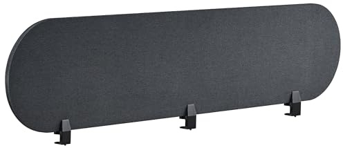 Beliani Schreibtisch Trennwand Akustik dunkelgrau 180 x 40 cm Befestigungsklammern Sparky