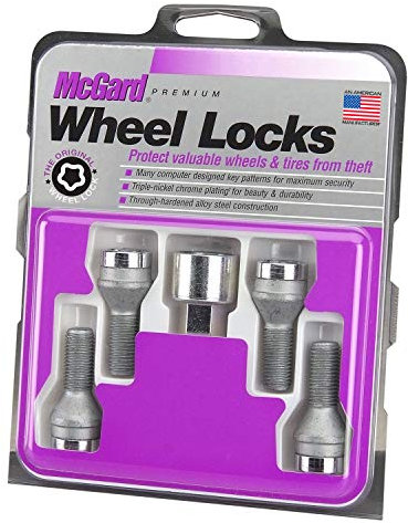 McGard 27169 Chrome Bolt Style Cone Seat Wheel Locks (M12 x 1.25 Thread Size) - Set of 4 by McGard