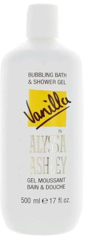 Alyssa Ashley – Vanilj Bubble Bath, Bad & Shower Gel mild duschgel, fuktgivare för rengöring och vitalisering av huden – 500 ml